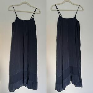 100% Silk Madewell Navy Blue Slip Dress